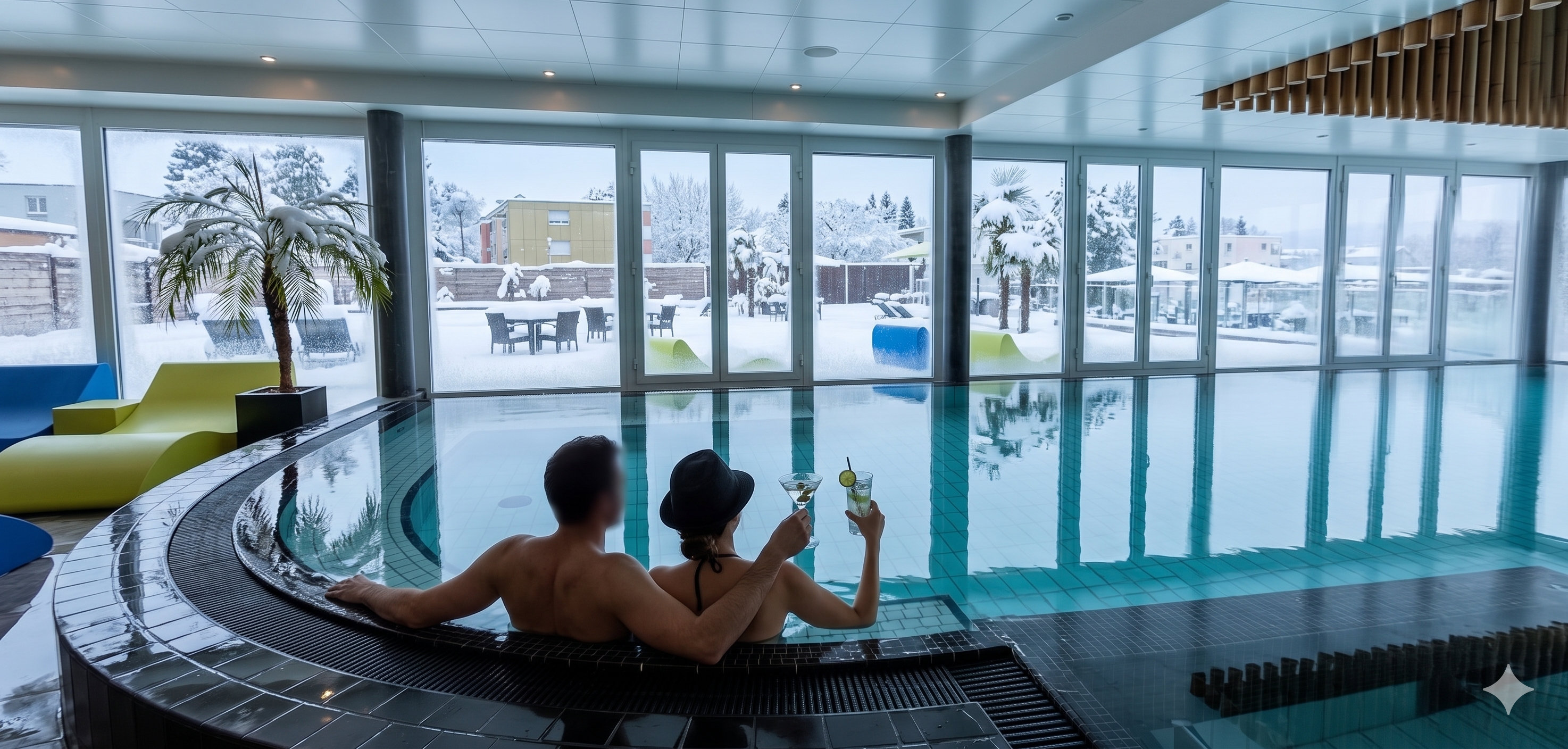 Paar betritt das Fitness Island – Wellnesstag zu zweit in der Ostschweiz